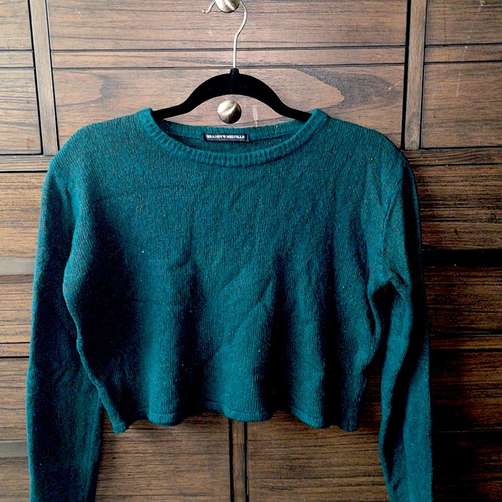 Brandy Melville green crop sweater